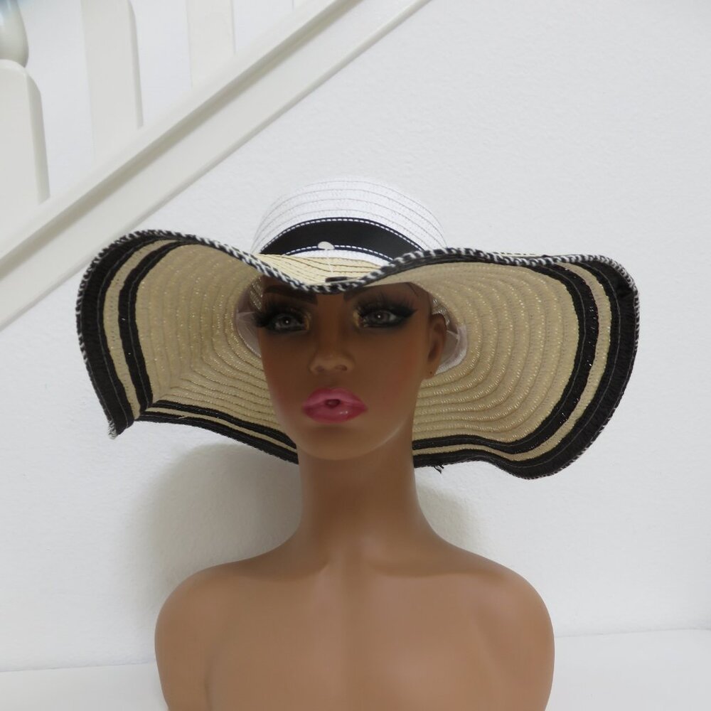 Fair Weather cream white & black Womens hat